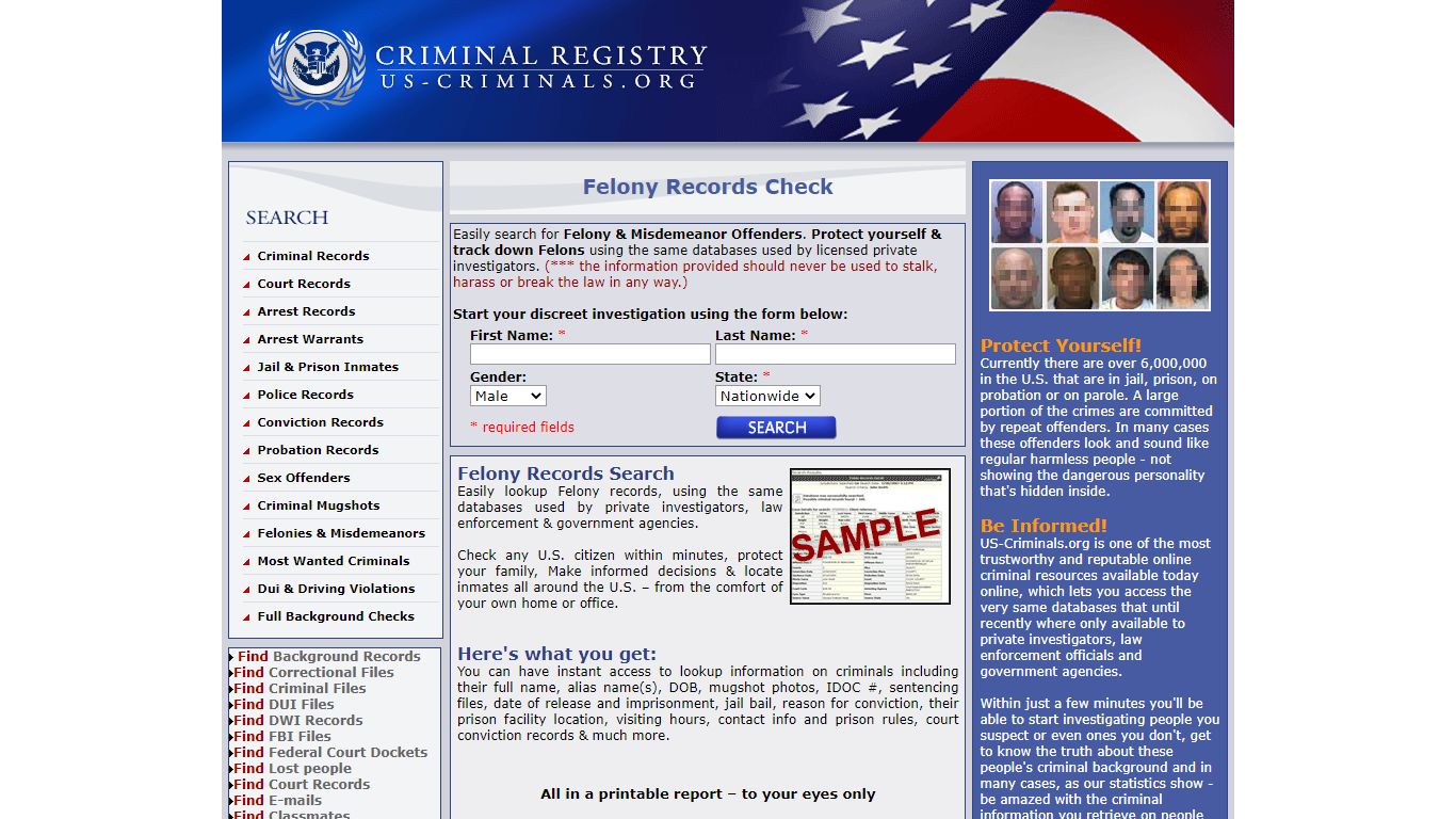 Felony Records Check - US-Criminals.org